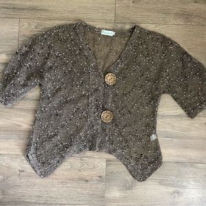 Lu Lu B Open Knit Quarter Sleeve
